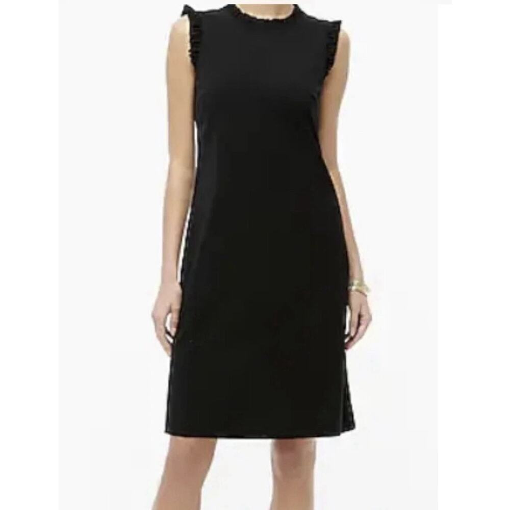 J. Crew Womens Size Small Black Ruffle Neck Dress